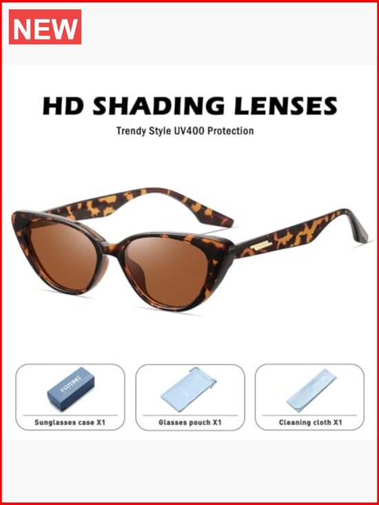 Narrow Retro Cat Eye Sunglasses UV400 Protection Driving Small Chic Trendy